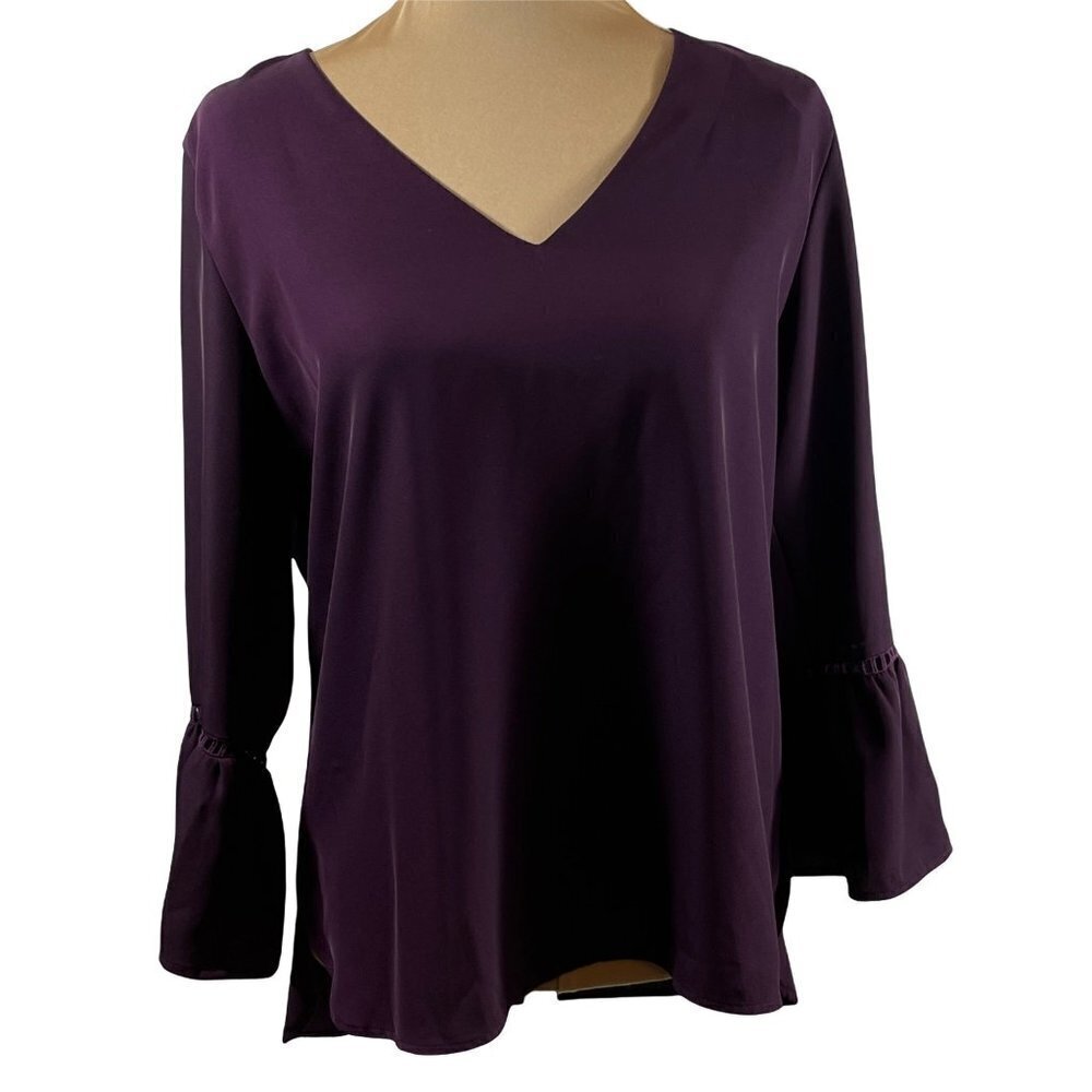 Calvin Klein Maroon Bell Sleeve Top M